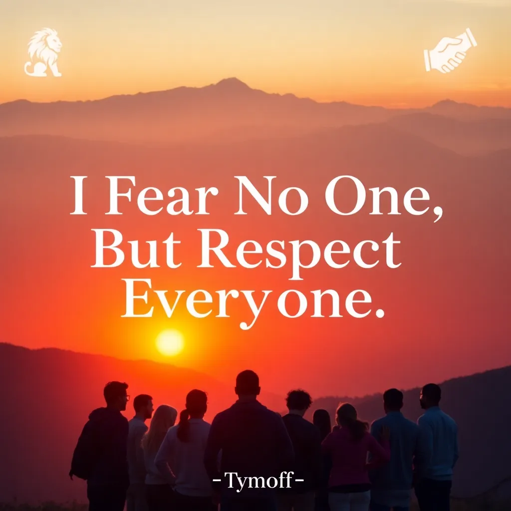 I Fear No One, But Respect Everyone. - Tymoff Aide